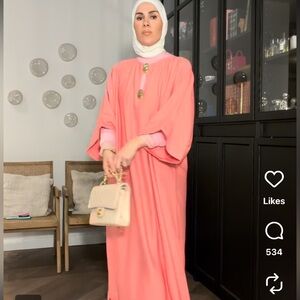 H&M Coral Pink Modest Maxi Dress